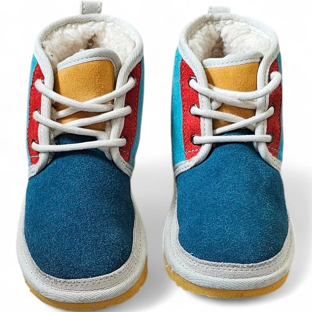 UGG Neumel Mashup chukka Kids Colorblock Suede Boots Size 13